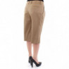 Pantaloni corti in cotone tinta unita beige - IT40-S