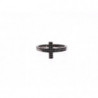 Anello in rodio 925 con croce nera CZ - EU52 - US6