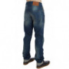 Jeans larghi in cotone stretch denim lavato blu - W34