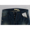 Jeans larghi in cotone stretch denim lavato blu - W34