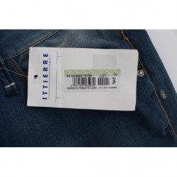 Jeans larghi in cotone stretch denim lavato blu - W34