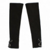 Guanti senza dita con perline di cristallo in pelle nera - 7-S
