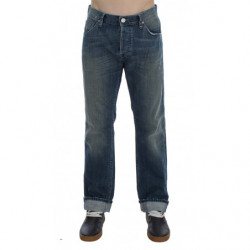 Jeans vestibilità regolare in denim di cotone lavato blu - W34