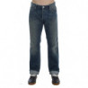 Jeans vestibilità regolare in denim di cotone lavato blu - W34