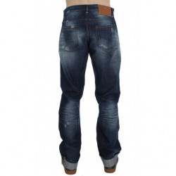 Jeans vestibilità regolare in denim di cotone lavato blu - W34