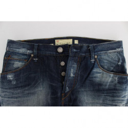 Jeans vestibilità regolare in denim di cotone lavato blu - W34