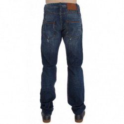 Jeans slim fit in denim di cotone lavato blu - W34
