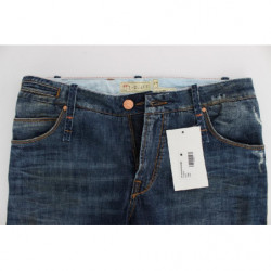 Jeans slim fit in denim di cotone lavato blu - W34