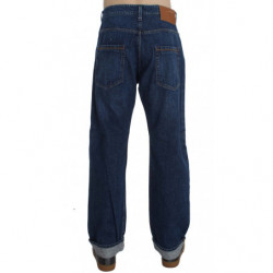 Jeans larghi larghi in cotone lavato blu - W34