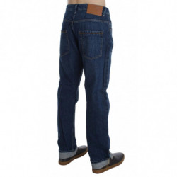 Jeans larghi larghi in cotone lavato blu - W34