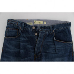 Jeans larghi larghi in cotone lavato blu - W34