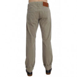 Jeans patchwork di cotone beige - W34