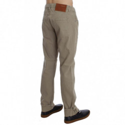 Jeans patchwork di cotone beige - W34