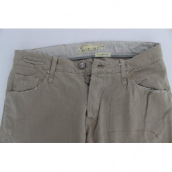 Jeans patchwork di cotone beige - W34