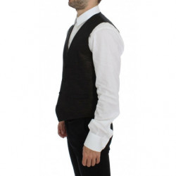 Gilet gilet in lana nera con logo - IT48 - M