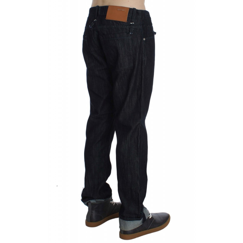 Jeans dritti dalla vestibilità regolare in cotone blu - W34
