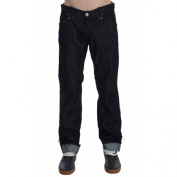 Jeans dritti dalla vestibilità regolare in cotone blu - W34