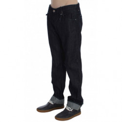 Jeans dritti dalla vestibilità regolare in cotone blu - W34
