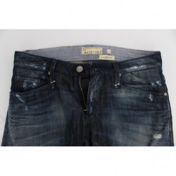 Jeans dritti dalla vestibilità regolare in cotone blu - W34
