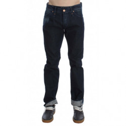 Jeans dalla vestibilità dritta regolare in cotone lavato blu - W34