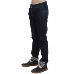 Jeans dalla vestibilità dritta regolare in cotone lavato blu - W34