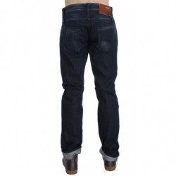 Jeans dalla vestibilità dritta regolare in cotone lavato blu - W34
