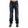 Jeans dritti a vita bassa con lavaggio blu - W34