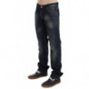 Jeans dritti a vita bassa con lavaggio blu - W34