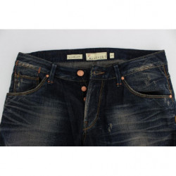 Jeans dritti a vita bassa con lavaggio blu - W34