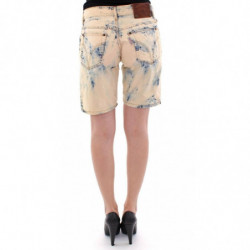 Pantaloni corti di jeans lavati in cotone blu - W24
