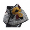 Avvolgente sciarpa spalla pelliccia donnola floreale paillettes arg