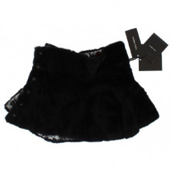 Avvolgente sciarpa spalla pelliccia donnola floreale paillettes arg