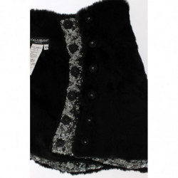 Avvolgente sciarpa spalla pelliccia donnola floreale paillettes arg