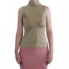 Camicetta con collo alto in nylon dorato - IT44 - M