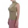 Camicetta con collo alto in nylon dorato - IT44 - M