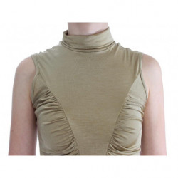 Camicetta con collo alto in nylon dorato - IT44 - M