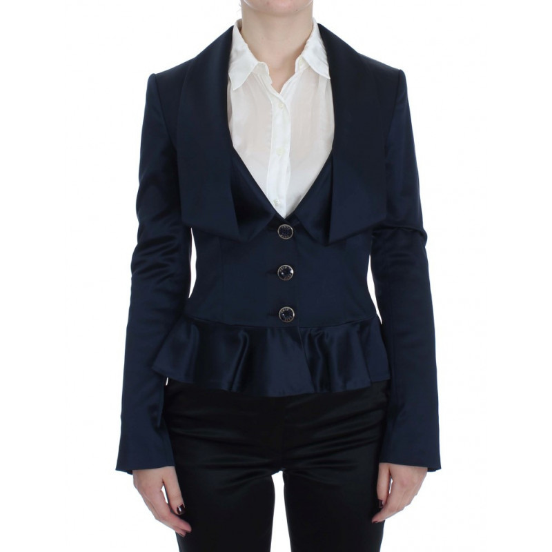 Giacca blazer monopetto blu a tre bottoni - IT40-S