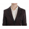 Abito marrone elasticizzato a due bottoni - IT40-S