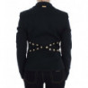 Giacca blazer con borchie dorate in cotone nero elasticizzato - IT44-L
