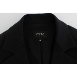 Giacca blazer con borchie dorate in cotone nero elasticizzato - IT44-L