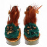 Scarpe sandalo plateau cristallo pelle arancione - EU38.5/US8