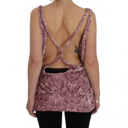 Top blusa in viscosa seta con stampa floreale rosa - IT40-S