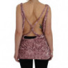 Top blusa in viscosa seta con stampa floreale rosa - IT40-S