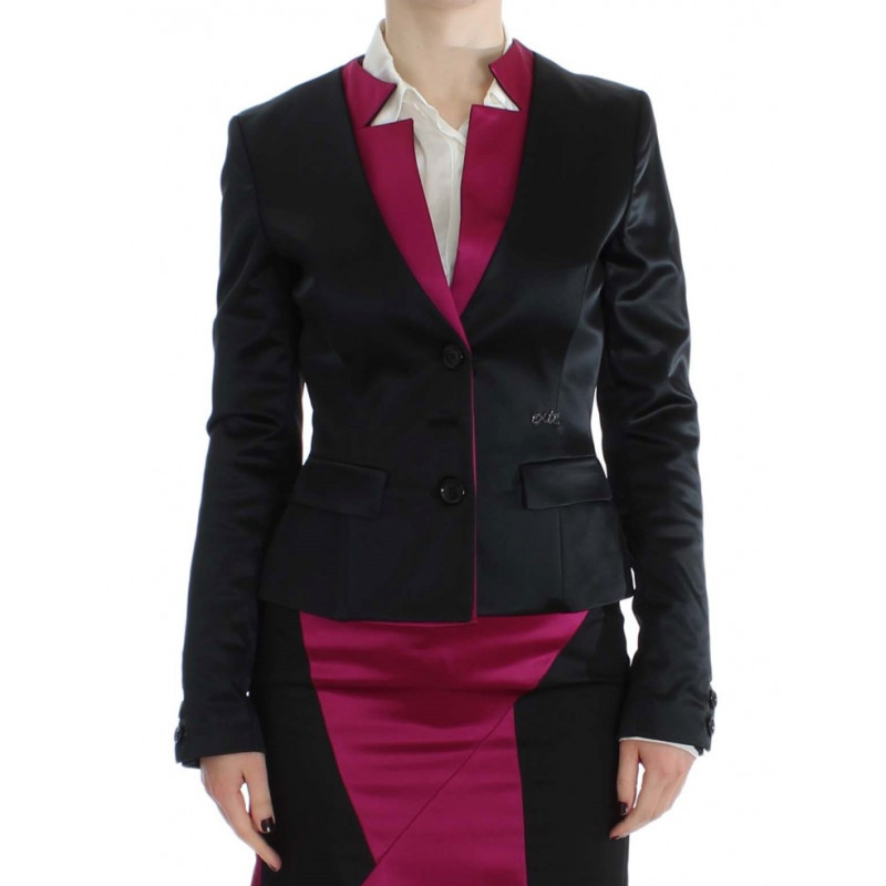 Giacca blazer elasticizzata rosa nera - IT40-S