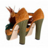 Scarpe sandalo plateau cristallo pelle arancione - EU38.5/US8