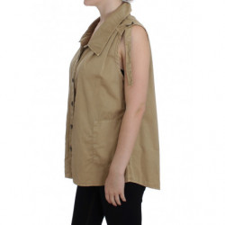 Camicia senza maniche in cotone beige - IT42 - S