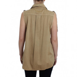 Camicia senza maniche in cotone beige - IT42 - S