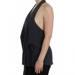 Top in camicetta elasticizzata blu grigio - IT40-S