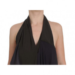 Top in camicetta elasticizzata blu grigio - IT40-S