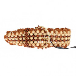Cintura larga perline legno rafia marrone - 65 CM / 26 INCHES
